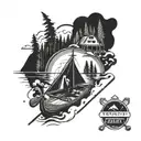 Billiards, Canoeing, Mountaineering, Camping, Motorcycle tattoo design idea