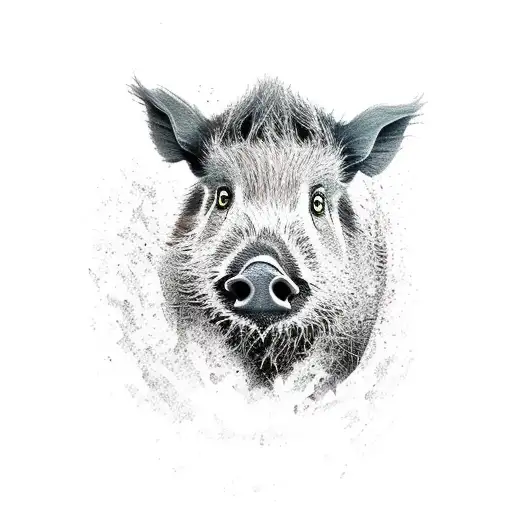 wild boar tattoo design idea