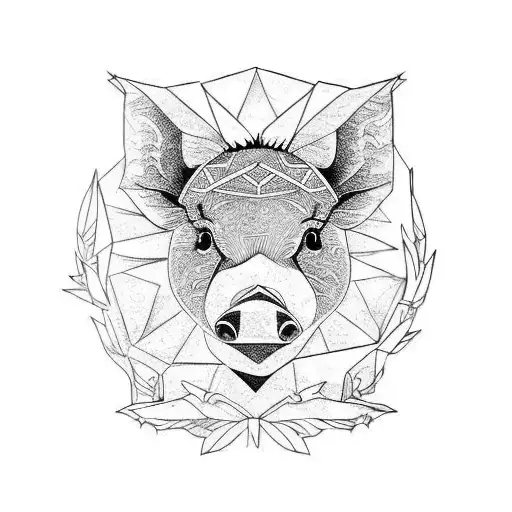 wild boar tattoo design idea