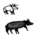 wild boar one line tattoo design idea