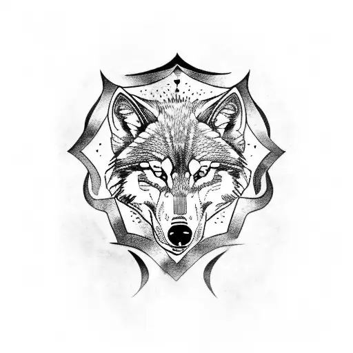 shield, wolf, Royalty, Blessed  tattoo design idea