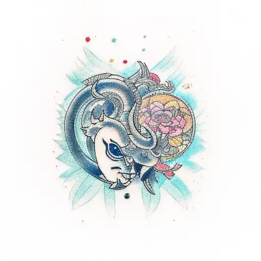 Taurus and Virgo combination  tattoo design idea