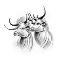 Taurus and Virgo combination  tattoo design idea