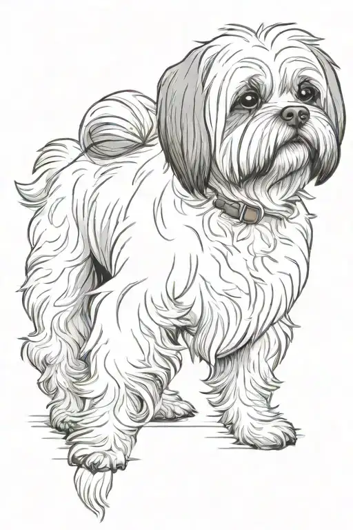 shitzu dog breed tattoo design idea