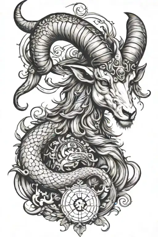 Capricorn tattoo design idea