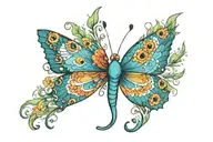 peacock butterfly made tattoo design idea
