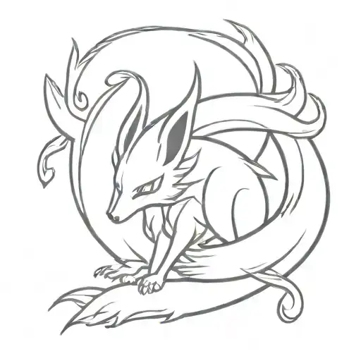 kurama nine tail tattoo design idea