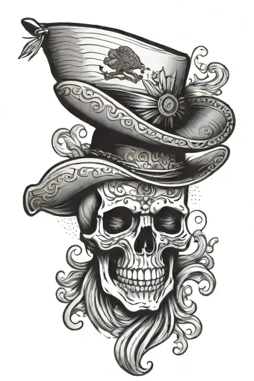 charro skull with Mexican flag  tattoo design idea