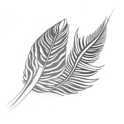 A delicate feather turning into a flock of birds tattoo design idea