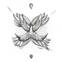 A sketch-style tattoo of a flock of birds flying in a V formation, symbolizing the desire for freedom and the love for nature tattoo design idea