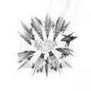 A sketch-style tattoo of a flock of birds flying in a V formation, symbolizing the desire for freedom and the love for nature tattoo design idea