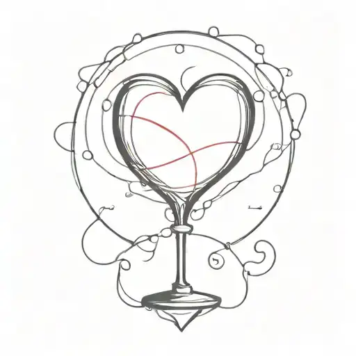 blood and wine heart and glass tattoo design idea