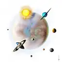 Solar System  tattoo design idea