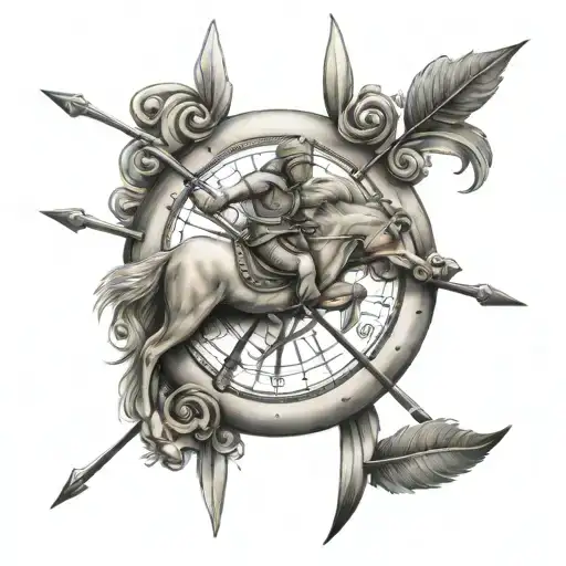 Sagittarius arrow tattoo design idea
