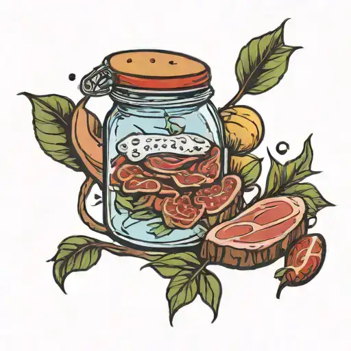 jar of meat tattoo design idea