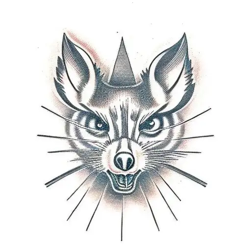 war possum weapon tattoo design idea