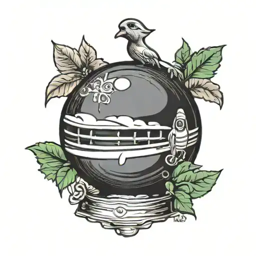 lawn bowling ball with 1986 in it tattoo design idea