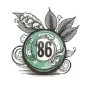 lawn bowling ball with 1986 in it tattoo design idea