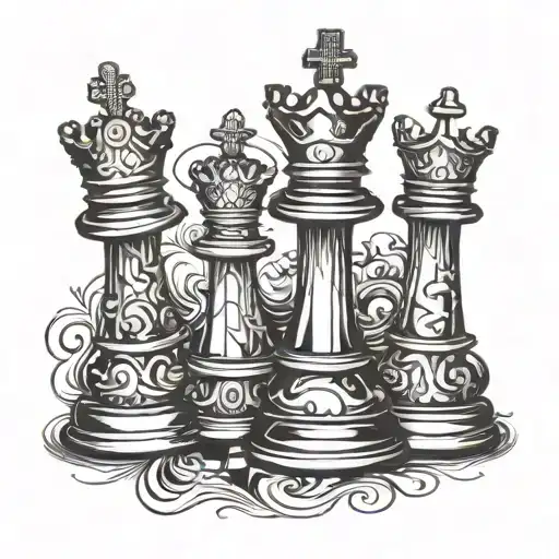 king chess piece tattoo design idea