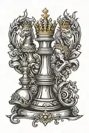 king chess piece tattoo design idea