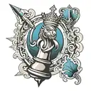 king chess piece tattoo design idea