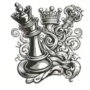 king chess piece tattoo design idea