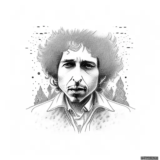 picture of bob dylan with lyrics tattoo design idea