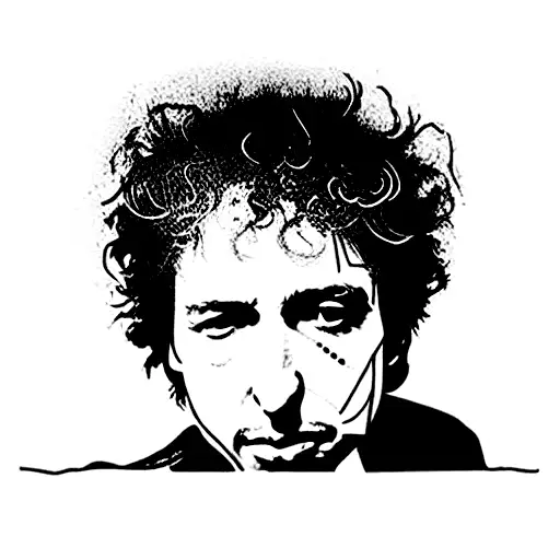 picture of bob dylan with lyrics tattoo design idea