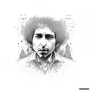 picture of bob dylan with lyrics tattoo design idea