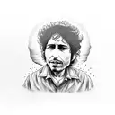 picture of bob dylan with lyrics tattoo design idea