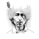 picture of bob dylan with lyrics tattoo design idea
