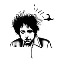 picture of bob dylan with lyrics tattoo design idea