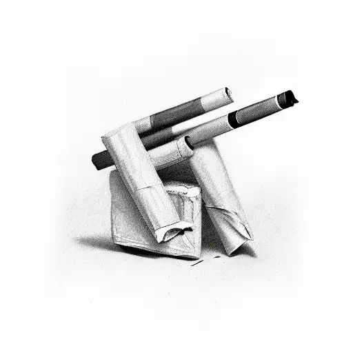 open pack of cigarettes tattoo design idea