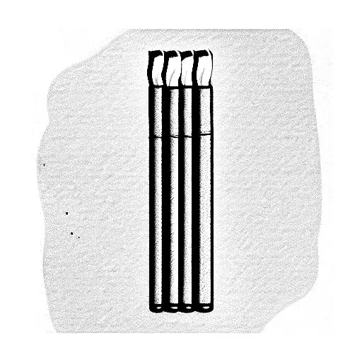 a pack of cigarettes standing straight in perspective. there are cigarettes in the pack. tattoo design idea