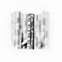 a pack of cigarettes standing straight in perspective. there are cigarettes in the pack. tattoo design idea