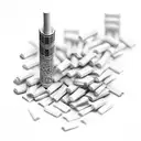 a pack of cigarettes standing straight in perspective. there are cigarettes in the pack. tattoo design idea