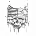 american flag bleeding into veins on backside ofhand tattoo design idea