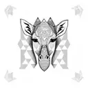  includes a diamond shape with African patterns, representing the continent. Inside the diamond, a giraffe is depicted,  tattoo design idea