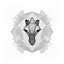  includes a diamond shape with African patterns, representing the continent. Inside the diamond, a giraffe is depicted,  tattoo design idea