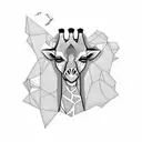  includes a diamond shape with African patterns, representing the continent. Inside the diamond, a giraffe is depicted,  tattoo design idea