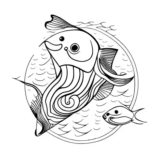 fish peace of mind tattoo design idea