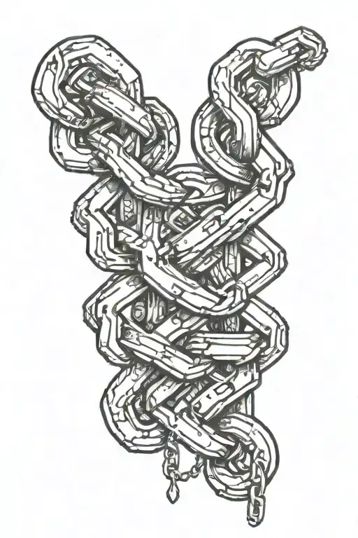 chain links tattoo design idea