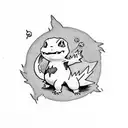 a small charmander Pokémon tattoo tattoo design idea