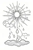 sun and raindrop tattoo design idea