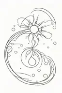 sun and raindrop tattoo design idea