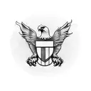 Combine the Corinthians FC logo with an eagle in a dynamic pose tattoo design idea