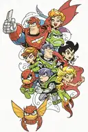 buzz lightyear, lightning McQueen, Mickey Mouse, tinker bell, Elsa, Spider-Man, winter soldier tattoo design idea
