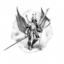 saint michael killing the dragoon tattoo design idea