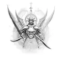 saint michael killing the dragoon tattoo design idea