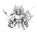 saint michael killing the dragoon tattoo design idea